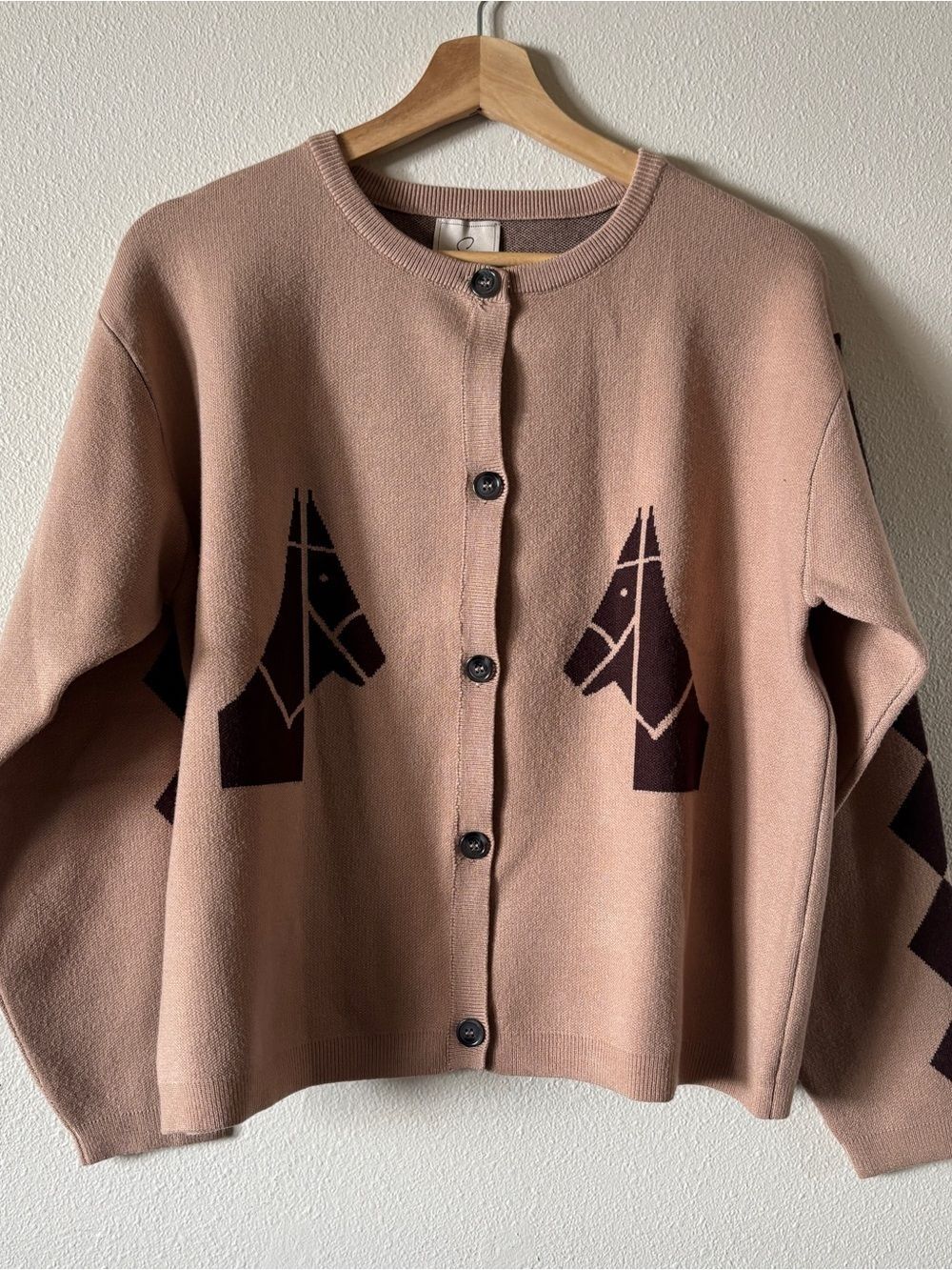 Sioni Horse Equestrian Cardigan Sweater Size Large